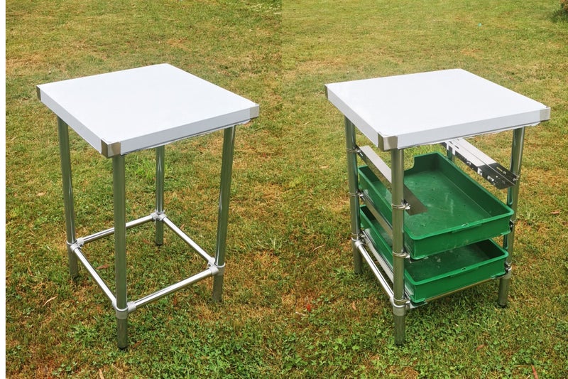 WorkBench w/t brace 0.6x0.6x0.9m(H) flattop Workbench Table S/S Work Bench Table Carousel 1