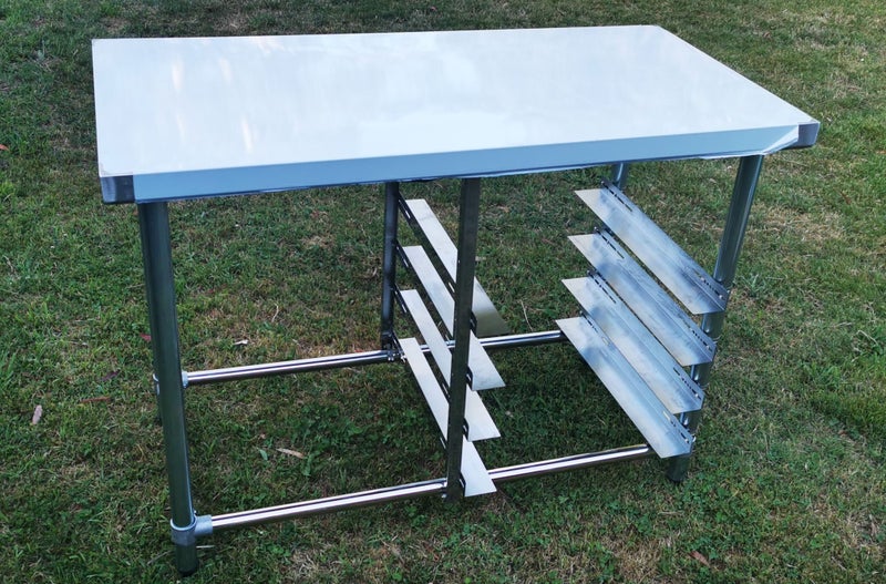 WorkBench w/t brace 1.8x0.6x0.9m(H) flattop Workbench Table S/S Work Bench Table Carousel 2