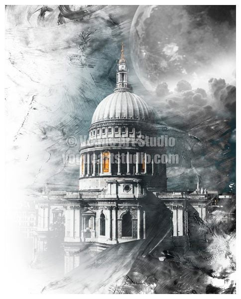 St Paul's Cathedral Artwork - Limited-Edition Print - 240mm x 300mm Carousel 1