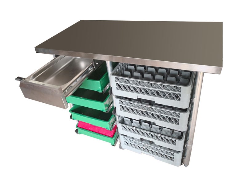 WorkBench w/t brace 0.6x0.6x0.9m(H) flattop Workbench Table S/S Work Bench Table Carousel 8