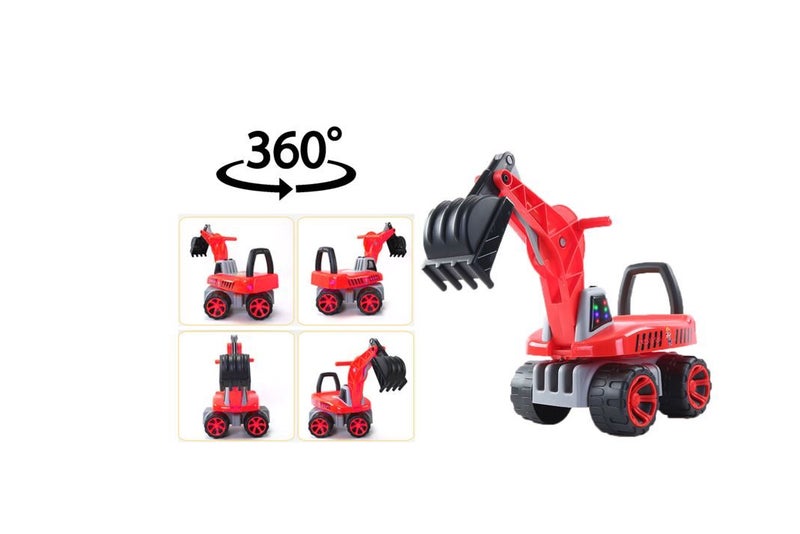 PTN 360 Red Excavator Digger Kids Riding Toys Ride-On Car Toy Truck Toddler Carousel 1