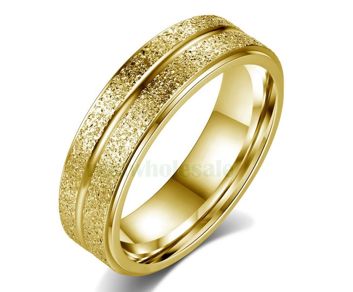 Wedding Ring / 18KGP Yellow Gold Plated Stainless Steel Ring S7 Carousel 1