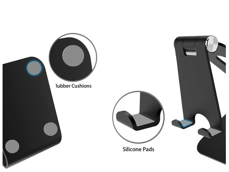 Desktop Phone Holder Aluminum Stand For iPhone, Samsung, Tablet (Black)62950006614785113