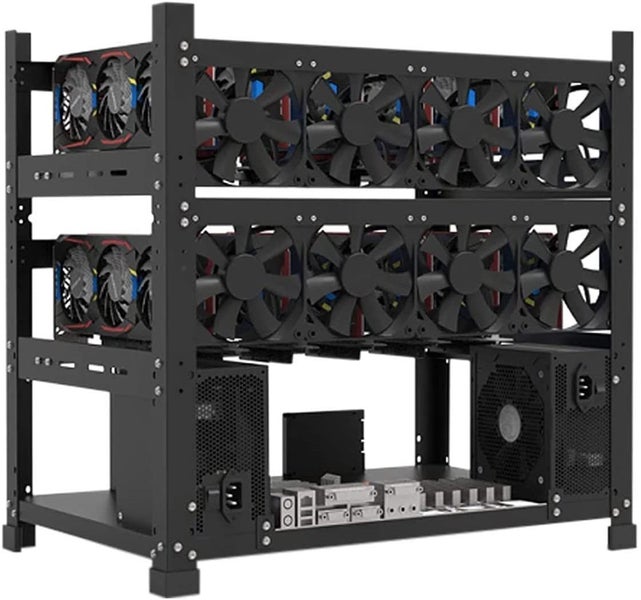 12 GPU Miner/Mining Rig Frame/Case/Rack Dual Power Supply For Crypto Currency Carousel 2