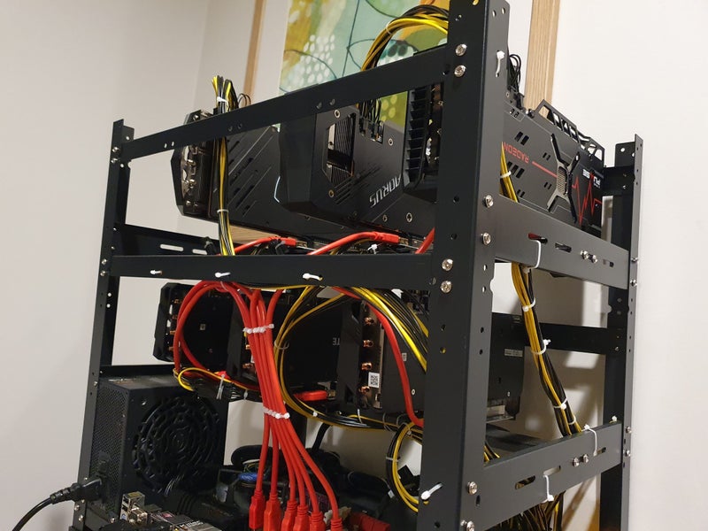 12 GPU Miner/Mining Rig Frame/Case/Rack Dual Power Supply For Crypto Currency Carousel 1