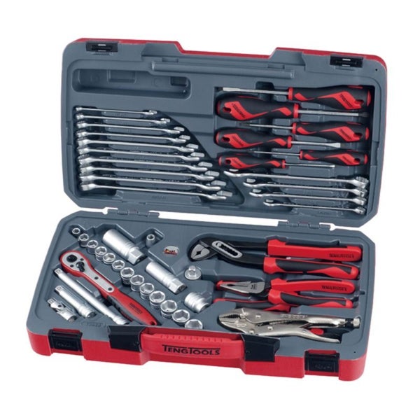 Teng 48pc 3/8in Dr. Metric/AF Socket & Tool Set Carousel 1