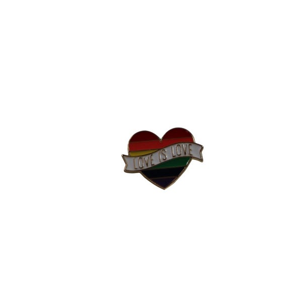 Rainbow Pride Love Is Love Gold Loveheart Lgbt Brooch Blazer Shirt Pin Carousel 4