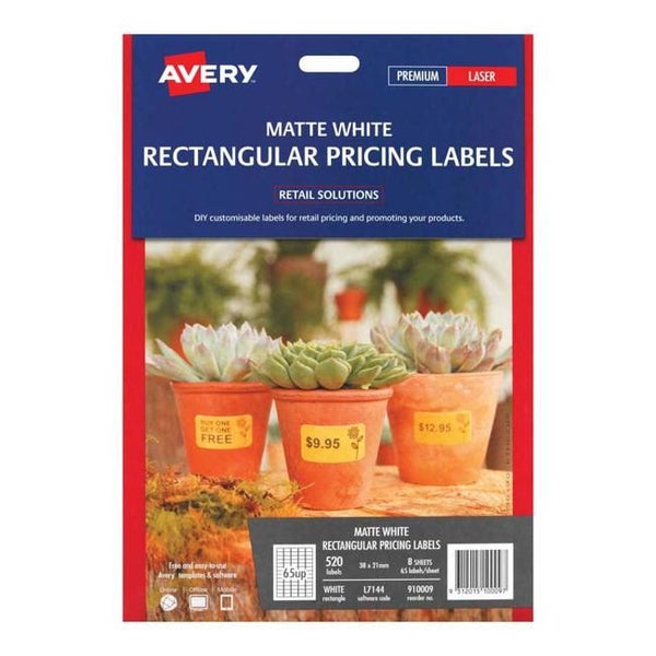 Avery Label L7144 38x21mm 65up 8 Sheets Carousel 1
