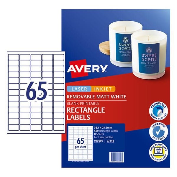 Avery Label L7144 38x21mm 65up 8 Sheets Carousel 5