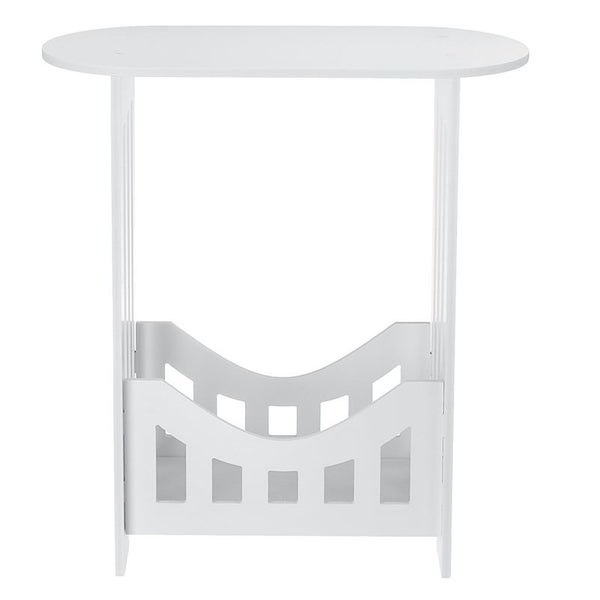 Modern Oval Sofa Side Coffee Tea Table Leisure Desk Storage Shelf White By Carousel 2