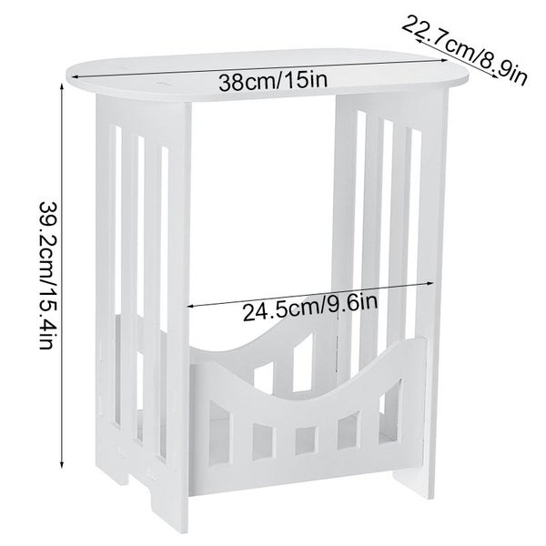 Modern Oval Sofa Side Coffee Tea Table Leisure Desk Storage Shelf White By Carousel 7