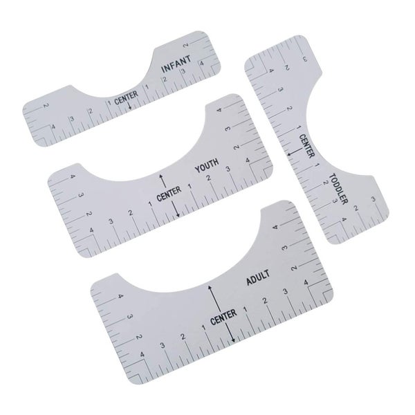 4Pcs T - Shirt Ruler Set Guide Vinyl Tee Rulers Sublimation Designs On T - shirt Carousel 1