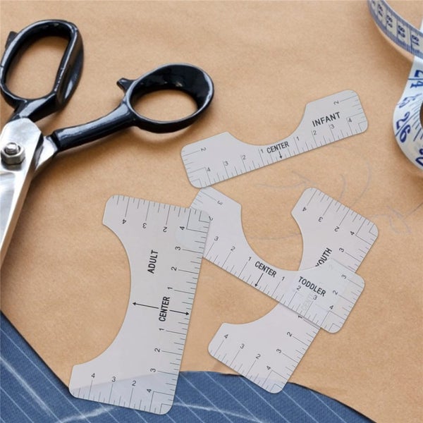 4Pcs T - Shirt Ruler Set Guide Vinyl Tee Rulers Sublimation Designs On T - shirt Carousel 5