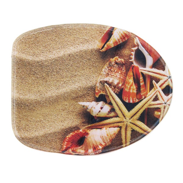 3Pcs Beach Starfish Shell Bathroom Pedestal Rug + Lid Toilet Cover + Bath Mat 4562973869462275114