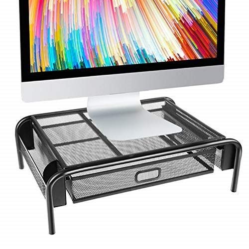 Mesh Steel Monitor Stand Riser Mesh Metal Printer Stand Holder Laptop Stand Carousel 2