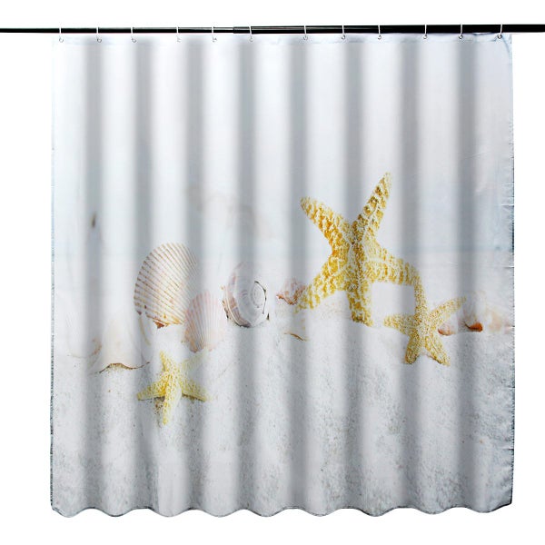 180x180cm Bath Waterproof Shell Starfish Beach Bathroom Shower Curtain Carousel 2
