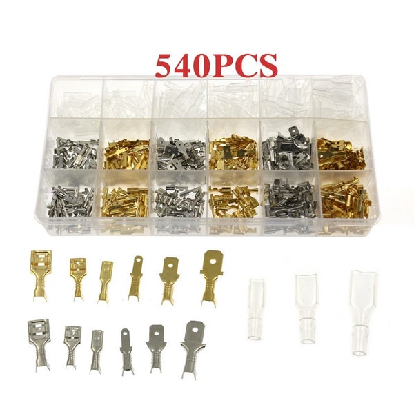 540PCS 2 . 8mm / 4 . 8mm / 6 . 3mm Gold + Silver Terminal Explosion Box Carousel 1