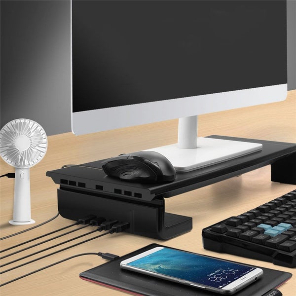 DY1131 Monitor Stand Riser Desktop Cuter Laptop Stand Variable Length with 4 Carousel 5