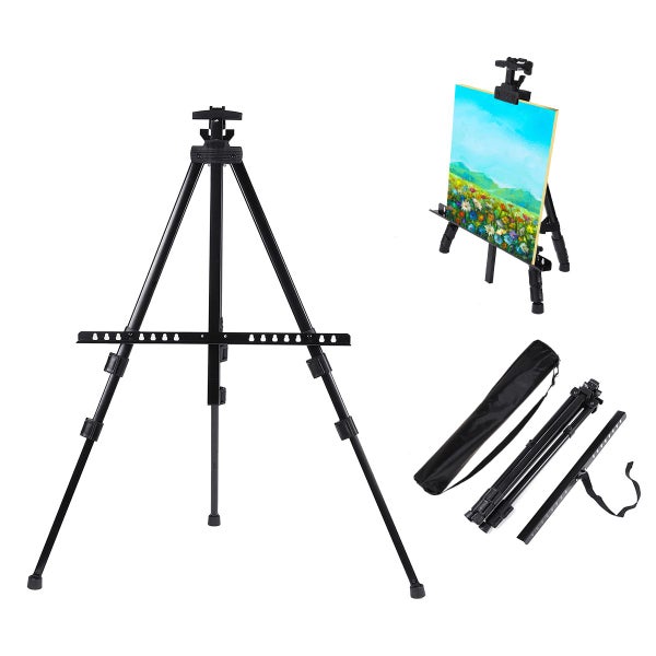 Telescopic Tripod Easel Portable Height Adjustable Metal Sketch Easel Stand Fold Carousel 10