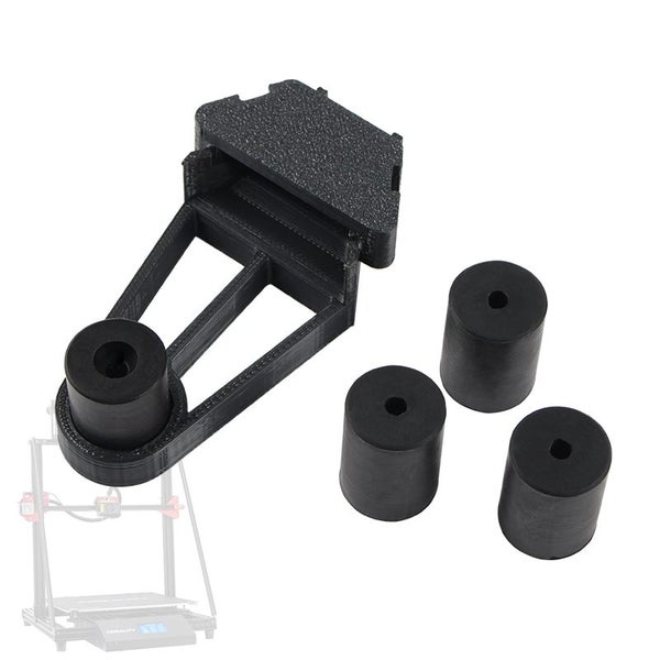 Black 3 High 1 Short Silicone Hotbed Leveling Column with Solid Bed Mount for CR Carousel 1