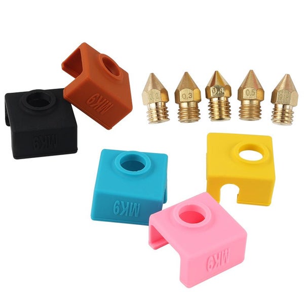 0 . 2 / 0 . 3 / 0 . 4 / 0 . 5 / 0 . 8mm MK9 Nozzle 5pcs Kit + Silicone Case for Carousel 1