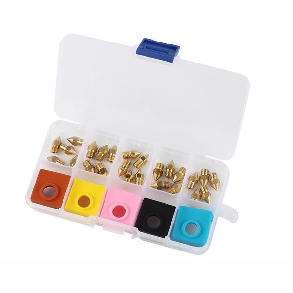0 . 2 / 0 . 3 / 0 . 4 / 0 . 5 / 0 . 8mm MK9 Nozzle 5pcs Kit + Silicone Case for Carousel 4