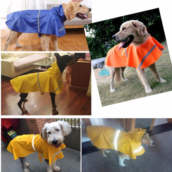 Dog Raincoat Waterproof Outdoor Rain Coat Jacket Coat Fleece Reflective Safe Carousel 1