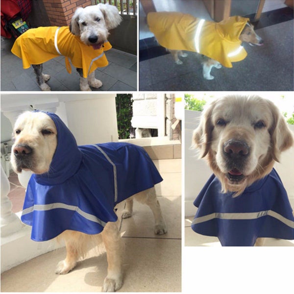Dog Raincoat Waterproof Outdoor Rain Coat Jacket Coat Fleece Reflective Safe Carousel 2