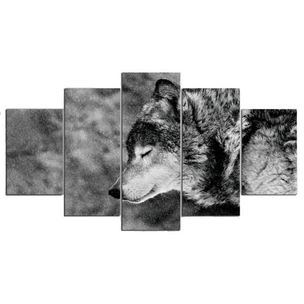 5 Panels HD Canvas Wolf Tiger Paintings Prints Home Room Unframed Picture Art Wa Carousel 6