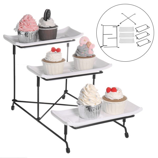 3 Tier Serving Stand Collapsible Sturdier Rack 3 Serving Platters Tier Serving T Carousel 1