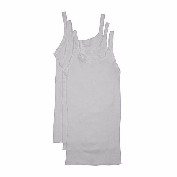 Bonds Girls 3 Pairs Teena Cotton Singlets Top Vest Kids White Carousel 1