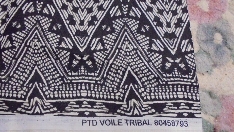 Black/White tribal voile large off cuts New Carousel 2