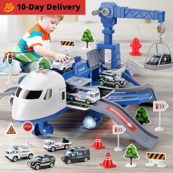 Large Size Passenger Plane Deformation Music Simulation DIY Track Inertia Toy Carousel 1