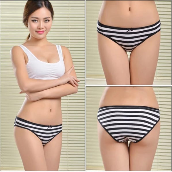6 X Womens Stripe Cotton Bikini Underwear Brief Sexy Panties Comfy Carousel 2
