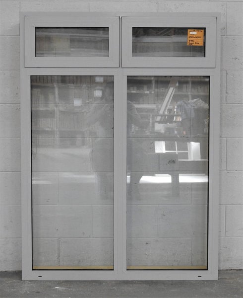 Grey Aluminium Double Awning Window - Double Glazed H1503 x W1100 NL11576 Carousel 1