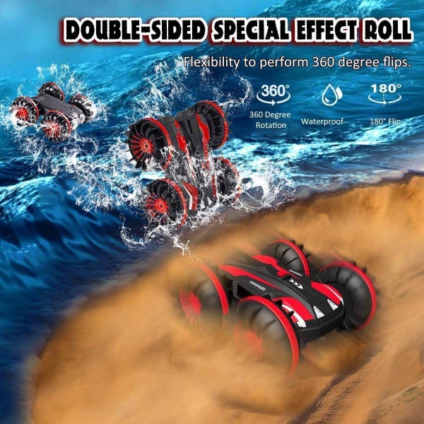 Amphibious 2.4 GHz Remote Control Boat Waterproof RC Monster Truck Stunt Car Carousel 2
