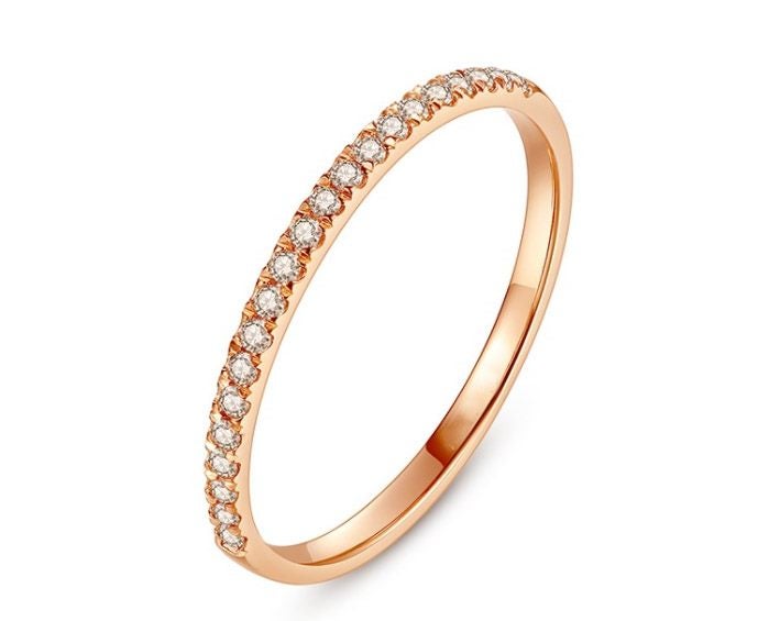 Rose Gold Plated CZ Diamonds Ring / S8 Carousel 1