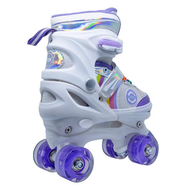 Kids Teens Roller Skates Adjustable 4 Sizes 4 Light Up Wheels For Size33-37 Col. Carousel 2