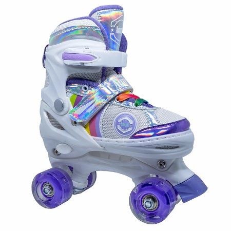 Kids Roller Skates Adjustable 4 Sizes 4 Light Up Wheels For Size 26-33 Col. Carousel 1