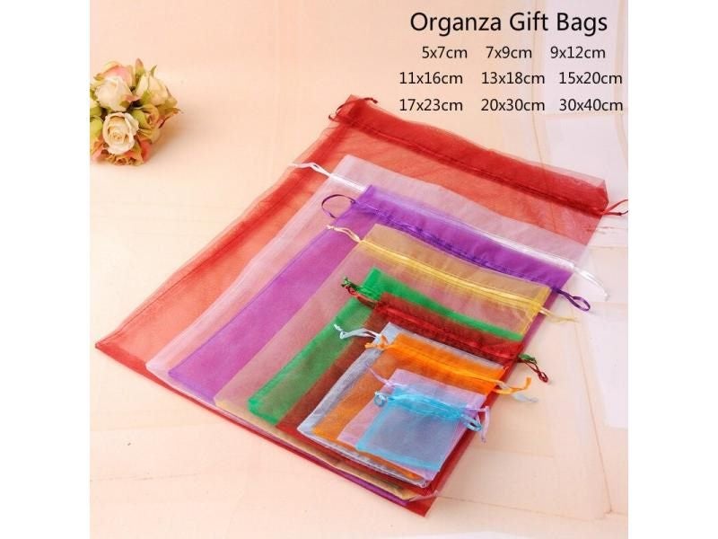 10pcs/lot (9 Sizes) Organza Gift Bag Jewelry Packaging Bag Wedding Party Carousel 2