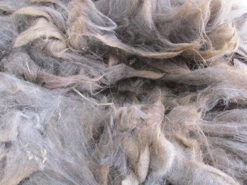 Llama Fleece, 1kg. Natural blend of light greys and light browns Carousel 1