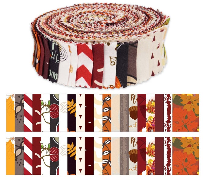 Soimoi 40Pcs Autumn Fall Theme Print Cotton Precut Fabrics For Quilting Craft Carousel 1
