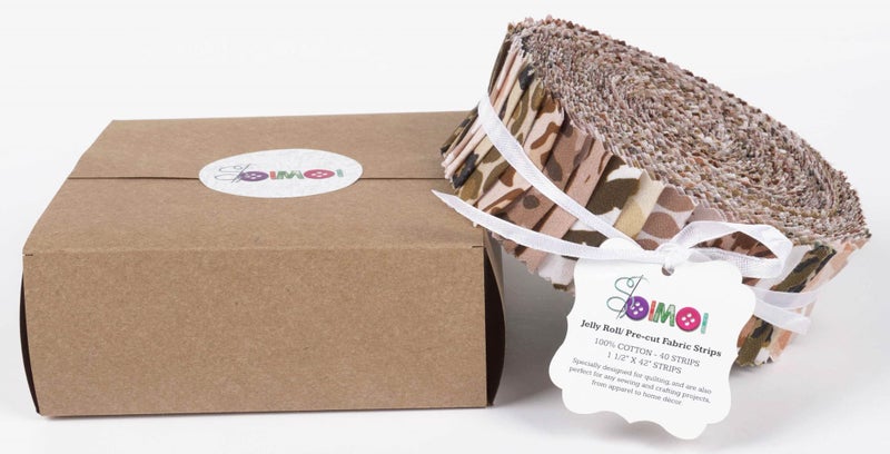 Soimoi 40Pcs Animals Print Cotton Precut Fabrics For Quilting Craft Strips Carousel 8