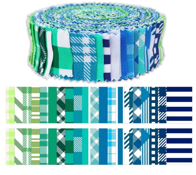 Soimoi 40Pcs Check & Tartan Print Cotton Precut Fabrics For Quilting Craft Carousel 1