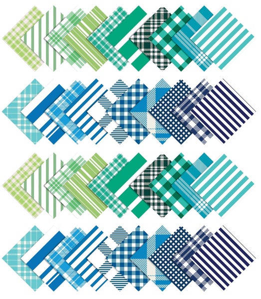 Soimoi 40Pcs Check & Tartan Print Cotton Precut Fabrics For Quilting Craft Carousel 8