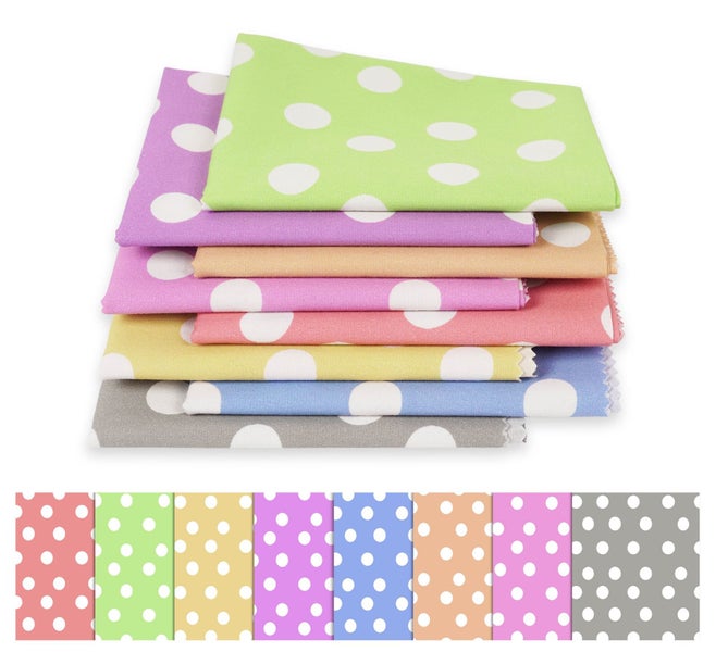 Soimoi 8 Pc Fat Quarter Bundle- Polka Dots Retro Print 18"x 22" DIY Carousel 1