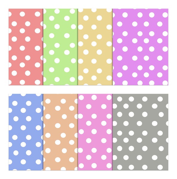 Soimoi 8 Pc Fat Quarter Bundle- Polka Dots Retro Print 18"x 22" DIY Carousel 2
