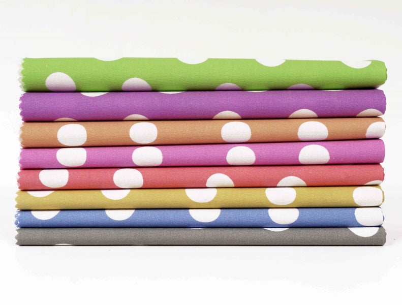 Soimoi 8 Pc Fat Quarter Bundle- Polka Dots Retro Print 18"x 22" DIY Carousel 8