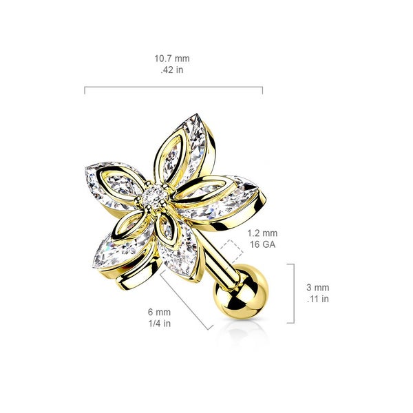 Marquise CZ Tragus Flower. Carousel 6