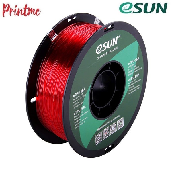 eSUN TPU-95A Transparent Red 1.75mm 3D PRINTER FILAMENT 1kg/2.2lbs Carousel 2